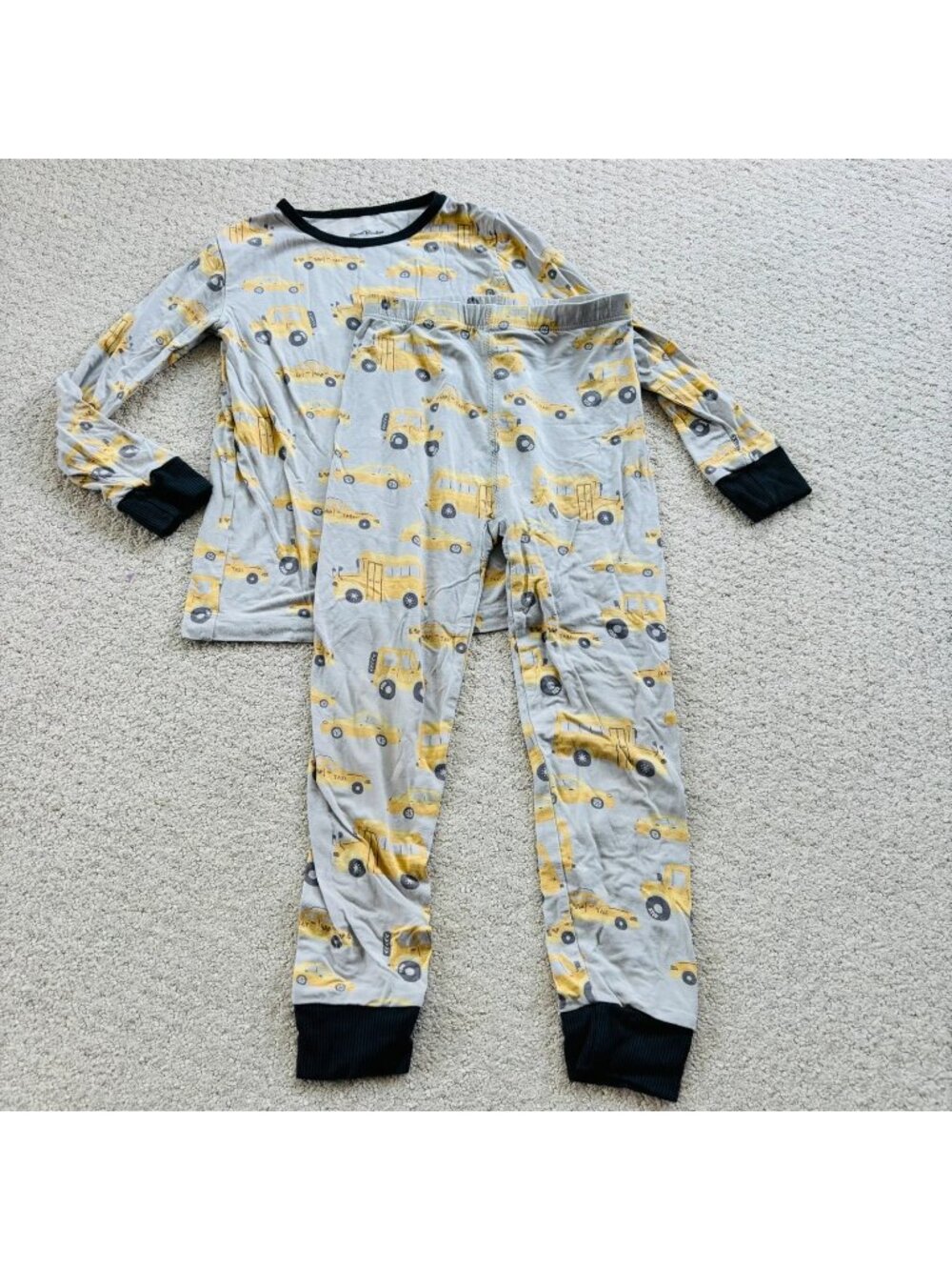 Sweet bamboo construction truck bamboo pajamas